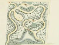 An illustration from Magazijn van tuin-sieraaden, of, Verzameling van modellen van aanleg en sieraad, voor groote en kleine lust-hoven, voorn amelijk van dezulke die, met weinig kosten, te maaken zijn (1802)