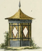 An illustration from Magazijn van tuin-sieraaden, of, Verzameling van modellen van aanleg en sieraad, voor groote en kleine lust-hoven, voorn amelijk van dezulke die, met weinig kosten, te maaken zijn (1802)