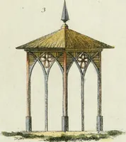 Picture 4 of 15 from Magazijn van tuin-sieraaden, of, Verzameling van modellen van aanleg en sieraad, voor groote en kleine lust-hoven, voorn amelijk van dezulke die, met weinig kosten, te maaken zijn (1802), leaf 8