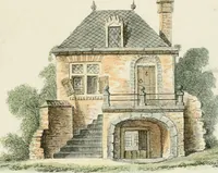 An illustration from Magazijn van tuin-sieraaden, of, Verzameling van modellen van aanleg en sieraad, voor groote en kleine lust-hoven, voorn amelijk van dezulke die, met weinig kosten, te maaken zijn (1802)