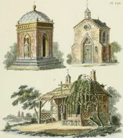 An illustration from Magazijn van tuin-sieraaden, of, Verzameling van modellen van aanleg en sieraad, voor groote en kleine lust-hoven, voorn amelijk van dezulke die, met weinig kosten, te maaken zijn (1802)