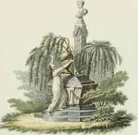 Picture 8 of 10 from Magazijn van tuin-sieraaden, of, Verzameling van modellen van aanleg en sieraad, voor groote en kleine lust-hoven, voorn amelijk van dezulke die, met weinig kosten, te maaken zijn (1802), leaf 16