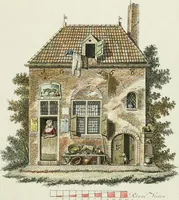 Picture 9 of 10 from Magazijn van tuin-sieraaden, of, Verzameling van modellen van aanleg en sieraad, voor groote en kleine lust-hoven, voorn amelijk van dezulke die, met weinig kosten, te maaken zijn (1802), leaf 18