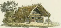 An illustration from Magazijn van tuin-sieraaden, of, Verzameling van modellen van aanleg en sieraad, voor groote en kleine lust-hoven, voorn amelijk van dezulke die, met weinig kosten, te maaken zijn (1802)