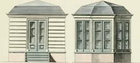An illustration from Magazijn van tuin-sieraaden, of, Verzameling van modellen van aanleg en sieraad, voor groote en kleine lust-hoven, voorn amelijk van dezulke die, met weinig kosten, te maaken zijn (1802)