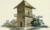 An illustration from Magazijn van tuin-sieraaden, of, Verzameling van modellen van aanleg en sieraad, voor groote en kleine lust-hoven, voorn amelijk van dezulke die, met weinig kosten, te maaken zijn (1802)