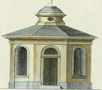 An illustration from Magazijn van tuin-sieraaden, of, Verzameling van modellen van aanleg en sieraad, voor groote en kleine lust-hoven, voorn amelijk van dezulke die, met weinig kosten, te maaken zijn (1802)