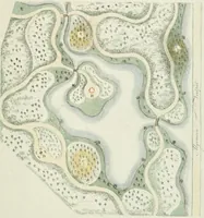 Picture 16 of 16 from Magazijn van tuin-sieraaden, of, Verzameling van modellen van aanleg en sieraad, voor groote en kleine lust-hoven, voorn amelijk van dezulke die, met weinig kosten, te maaken zijn (1802), leaf 20