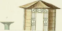 An illustration from Magazijn van tuin-sieraaden, of, Verzameling van modellen van aanleg en sieraad, voor groote en kleine lust-hoven, voorn amelijk van dezulke die, met weinig kosten, te maaken zijn (1802)