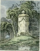 An illustration from Magazijn van tuin-sieraaden, of, Verzameling van modellen van aanleg en sieraad, voor groote en kleine lust-hoven, voorn amelijk van dezulke die, met weinig kosten, te maaken zijn (1802)
