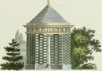 An illustration from Magazijn van tuin-sieraaden, of, Verzameling van modellen van aanleg en sieraad, voor groote en kleine lust-hoven, voorn amelijk van dezulke die, met weinig kosten, te maaken zijn (1802)