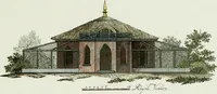 An illustration from Magazijn van tuin-sieraaden, of, Verzameling van modellen van aanleg en sieraad, voor groote en kleine lust-hoven, voorn amelijk van dezulke die, met weinig kosten, te maaken zijn (1802)