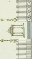 An illustration from Magazijn van tuin-sieraaden, of, Verzameling van modellen van aanleg en sieraad, voor groote en kleine lust-hoven, voorn amelijk van dezulke die, met weinig kosten, te maaken zijn (1802)
