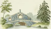 An illustration from Magazijn van tuin-sieraaden, of, Verzameling van modellen van aanleg en sieraad, voor groote en kleine lust-hoven, voorn amelijk van dezulke die, met weinig kosten, te maaken zijn (1802)