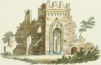 An illustration from Magazijn van tuin-sieraaden, of, Verzameling van modellen van aanleg en sieraad, voor groote en kleine lust-hoven, voorn amelijk van dezulke die, met weinig kosten, te maaken zijn (1802)