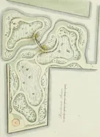 An illustration from Magazijn van tuin-sieraaden, of, Verzameling van modellen van aanleg en sieraad, voor groote en kleine lust-hoven, voorn amelijk van dezulke die, met weinig kosten, te maaken zijn (1802)