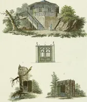 An illustration from Magazijn van tuin-sieraaden, of, Verzameling van modellen van aanleg en sieraad, voor groote en kleine lust-hoven, voorn amelijk van dezulke die, met weinig kosten, te maaken zijn (1802)