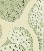 An illustration from Magazijn van tuin-sieraaden, of, Verzameling van modellen van aanleg en sieraad, voor groote en kleine lust-hoven, voorn amelijk van dezulke die, met weinig kosten, te maaken zijn (1802)