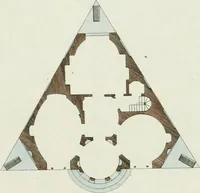 An illustration from Magazijn van tuin-sieraaden, of, Verzameling van modellen van aanleg en sieraad, voor groote en kleine lust-hoven, voorn amelijk van dezulke die, met weinig kosten, te maaken zijn (1802)