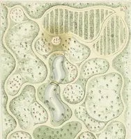 Picture 10 of 10 from Magazijn van tuin-sieraaden, of, Verzameling van modellen van aanleg en sieraad, voor groote en kleine lust-hoven, voorn amelijk van dezulke die, met weinig kosten, te maaken zijn (1802), leaf 20