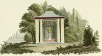 An illustration from Magazijn van tuin-sieraaden, of, Verzameling van modellen van aanleg en sieraad, voor groote en kleine lust-hoven, voorn amelijk van dezulke die, met weinig kosten, te maaken zijn (1802)