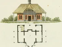 An illustration from Magazijn van tuin-sieraaden, of, Verzameling van modellen van aanleg en sieraad, voor groote en kleine lust-hoven, voorn amelijk van dezulke die, met weinig kosten, te maaken zijn (1802)