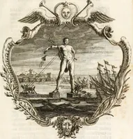 An illustration from Magnus in ortu; maximus in meridie; major in occasu : semperque serenissimus principum sol Maximilianus Emanuel, utr. Bav. & Palat. Sup. Dux., Com. Pal. Rheni, S.R. Imp. Archidap. & Elector, Landr. Leucht. &c., seu, Apparatus funebris litterarius extremis honoribus ejusdem Serenmi. ac Potentissimi Princ. Electoris adornatus, cùm in Elect. Templo Cler. Reg. solennes exequiae eidem piissimè defuncto electori celebrarentur (1727)