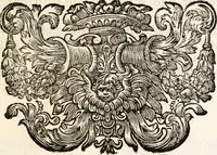 An illustration from Magnus in ortu; maximus in meridie; major in occasu : semperque serenissimus principum sol Maximilianus Emanuel, utr. Bav. & Palat. Sup. Dux., Com. Pal. Rheni, S.R. Imp. Archidap. & Elector, Landr. Leucht. &c., seu, Apparatus funebris litterarius extremis honoribus ejusdem Serenmi. ac Potentissimi Princ. Electoris adornatus, cùm in Elect. Templo Cler. Reg. solennes exequiae eidem piissimè defuncto electori celebrarentur (1727)