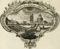 An illustration from Magnus in ortu; maximus in meridie; major in occasu : semperque serenissimus principum sol Maximilianus Emanuel, utr. Bav. & Palat. Sup. Dux., Com. Pal. Rheni, S.R. Imp. Archidap. & Elector, Landr. Leucht. &c., seu, Apparatus funebris litterarius extremis honoribus ejusdem Serenmi. ac Potentissimi Princ. Electoris adornatus, cùm in Elect. Templo Cler. Reg. solennes exequiae eidem piissimè defuncto electori celebrarentur (1727)