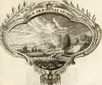 An illustration from Magnus in ortu; maximus in meridie; major in occasu : semperque serenissimus principum sol Maximilianus Emanuel, utr. Bav. & Palat. Sup. Dux., Com. Pal. Rheni, S.R. Imp. Archidap. & Elector, Landr. Leucht. &c., seu, Apparatus funebris litterarius extremis honoribus ejusdem Serenmi. ac Potentissimi Princ. Electoris adornatus, cùm in Elect. Templo Cler. Reg. solennes exequiae eidem piissimè defuncto electori celebrarentur (1727)