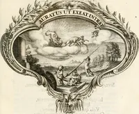 An illustration from Magnus in ortu; maximus in meridie; major in occasu : semperque serenissimus principum sol Maximilianus Emanuel, utr. Bav. & Palat. Sup. Dux., Com. Pal. Rheni, S.R. Imp. Archidap. & Elector, Landr. Leucht. &c., seu, Apparatus funebris litterarius extremis honoribus ejusdem Serenmi. ac Potentissimi Princ. Electoris adornatus, cùm in Elect. Templo Cler. Reg. solennes exequiae eidem piissimè defuncto electori celebrarentur (1727)