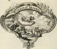 An illustration from Magnus in ortu; maximus in meridie; major in occasu : semperque serenissimus principum sol Maximilianus Emanuel, utr. Bav. & Palat. Sup. Dux., Com. Pal. Rheni, S.R. Imp. Archidap. & Elector, Landr. Leucht. &c., seu, Apparatus funebris litterarius extremis honoribus ejusdem Serenmi. ac Potentissimi Princ. Electoris adornatus, cùm in Elect. Templo Cler. Reg. solennes exequiae eidem piissimè defuncto electori celebrarentur (1727)