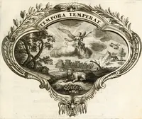 An illustration from Magnus in ortu; maximus in meridie; major in occasu : semperque serenissimus principum sol Maximilianus Emanuel, utr. Bav. & Palat. Sup. Dux., Com. Pal. Rheni, S.R. Imp. Archidap. & Elector, Landr. Leucht. &c., seu, Apparatus funebris litterarius extremis honoribus ejusdem Serenmi. ac Potentissimi Princ. Electoris adornatus, cùm in Elect. Templo Cler. Reg. solennes exequiae eidem piissimè defuncto electori celebrarentur (1727)