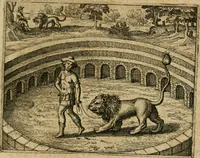 An illustration from Michaelis Majeri Viatorium, hoc est, De montibvs planetarvm septem seu metallorum : tractatus tam utilis, quàm perspicuus, quo, ut indice mercuriali in triviis, vel Ariadnêo filo in labyrintho, seu cynosurâ in oceano chymicorum errorum immenso, quilibet rationalis, veritatis amans, ad illum, qui inmontibus sese abdidit De Rubea-petra Alexicacum, omnibus medicis desideratum, investigandum, uti poterit (1618)