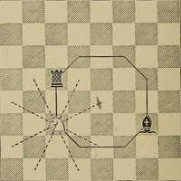 An illustration from The major tactics of chess: a treatise on evolutions; the proper employment of the forces in strategic, tactical, and logistic planes (1898)