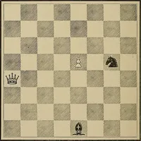 An illustration from The major tactics of chess: a treatise on evolutions; the proper employment of the forces in strategic, tactical, and logistic planes (1898)