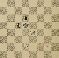 An illustration from The major tactics of chess: a treatise on evolutions; the proper employment of the forces in strategic, tactical, and logistic planes (1898)