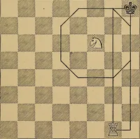 An illustration from The major tactics of chess: a treatise on evolutions; the proper employment of the forces in strategic, tactical, and logistic planes (1898)