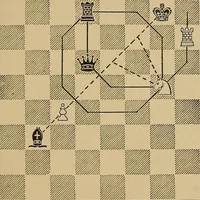 An illustration from The major tactics of chess: a treatise on evolutions; the proper employment of the forces in strategic, tactical, and logistic planes (1898)