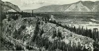 An illustration from The making of a great Canadian railway; the story of the search for and discovery of the search for and discovery of the route, and the constru ction of the nearly completed Grand trunk Pacific railway from the Atlantic to the Pacific, with some account of the hardships and stirring adventures of its constructors in unexplored country (1912)
