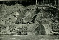 An illustration from The making of a great Canadian railway; the story of the search for and discovery of the search for and discovery of the route, and the constru ction of the nearly completed Grand trunk Pacific railway from the Atlantic to the Pacific, with some account of the hardships and stirring adventures of its constructors in unexplored country (1912)