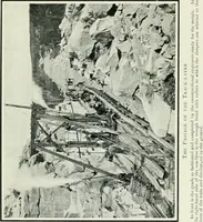 An illustration from The making of a great Canadian railway; the story of the search for and discovery of the search for and discovery of the route, and the constru ction of the nearly completed Grand trunk Pacific railway from the Atlantic to the Pacific, with some account of the hardships and stirring adventures of its constructors in unexplored country (1912)