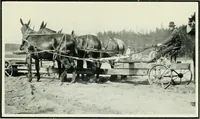 An illustration from The making of a great Canadian railway; the story of the search for and discovery of the search for and discovery of the route, and the constru ction of the nearly completed Grand trunk Pacific railway from the Atlantic to the Pacific, with some account of the hardships and stirring adventures of its constructors in unexplored country (1912)