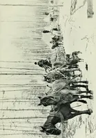 An illustration from The making of a great Canadian railway; the story of the search for and discovery of the search for and discovery of the route, and the constru ction of the nearly completed Grand trunk Pacific railway from the Atlantic to the Pacific, with some account of the hardships and stirring adventures of its constructors in unexplored country (1912)