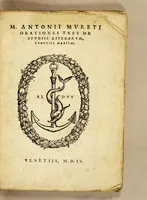 An illustration from M. Antonii Mureti Orationes tres de studiis literarum, Venetiis habitæ (1555)
