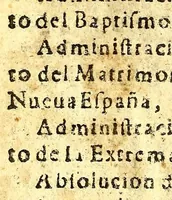 An illustration from Manual breue, y forma de administrar los santos sacramentos à los Indios. (1640)