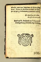 Picture 2 of 15 from Manual breue, y forma de administrar los santos sacramentos à los Indios. (1640), leaf 8