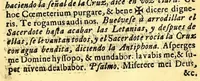 An illustration from Manual de los santos sacramentos conforme al ritual de Paulo V. : Formado por mandado del ilustrissimo, y excelentissimo seor D. Juan de Palafox, y Mendoza, siendo obispo de la Puebla de los Angeles, electo arçobispo de Mexico ... Impresso con privilegio en Mexico el Ao de 1642. Repetida segunda vez su ediccion el Año de 1671. en Mexico con las dos licencias del superior govierno, y ecclesiastica (1691)