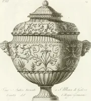 An illustration from Manuale di varj ornamenti componenti la serie de' vasj antichi : si' di marmo che di bronzo esistenti in Roma e fuori (1821)