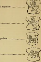 An illustration from The manual of heraldry : being a concise description of the several terms used, and containing a dictionary of every designation in the science. Illustrated by four hundred engravings on wood (1800)